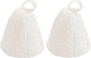 Accessorio per sauna - cappello per uomo e donna - 2 pezzi - resistente al calore - bianco - protezione per la testa - adatto per sauna e Banya
