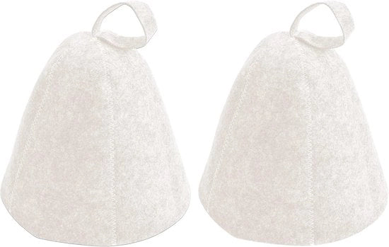 Accessorio per sauna - cappello per uomo e donna - 2 pezzi - resistente al calore - bianco - protezione per la testa - adatto per sauna e Banya