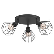 Plafoniera industriale Parkla 3xE27 nera regolabile Luminex