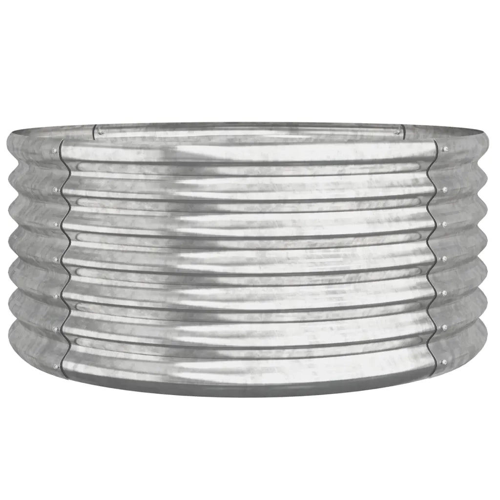 Vaso Giardino Acciaio Zincato-Fioriera da Esterno-Contenitore per Piante 80x80x36 cm Argento