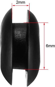 Set di 50 gommate per cavi in acciaio inox - Nero - 4 mm di diametro - Adatto per cavi a goccia