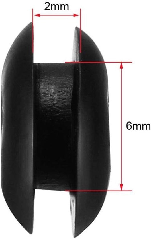 Set di 50 gommate per cavi in acciaio inox - Nero - 4 mm di diametro - Adatto per cavi a goccia