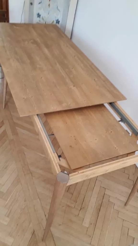 Tavolo allungabile in abete spazzolato naturale 160x85 (822) - Mobili 2G