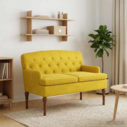 Loveseat con bottoni imbottiti Giallo Chiaro 111 x 65 x 79 cm 42041850