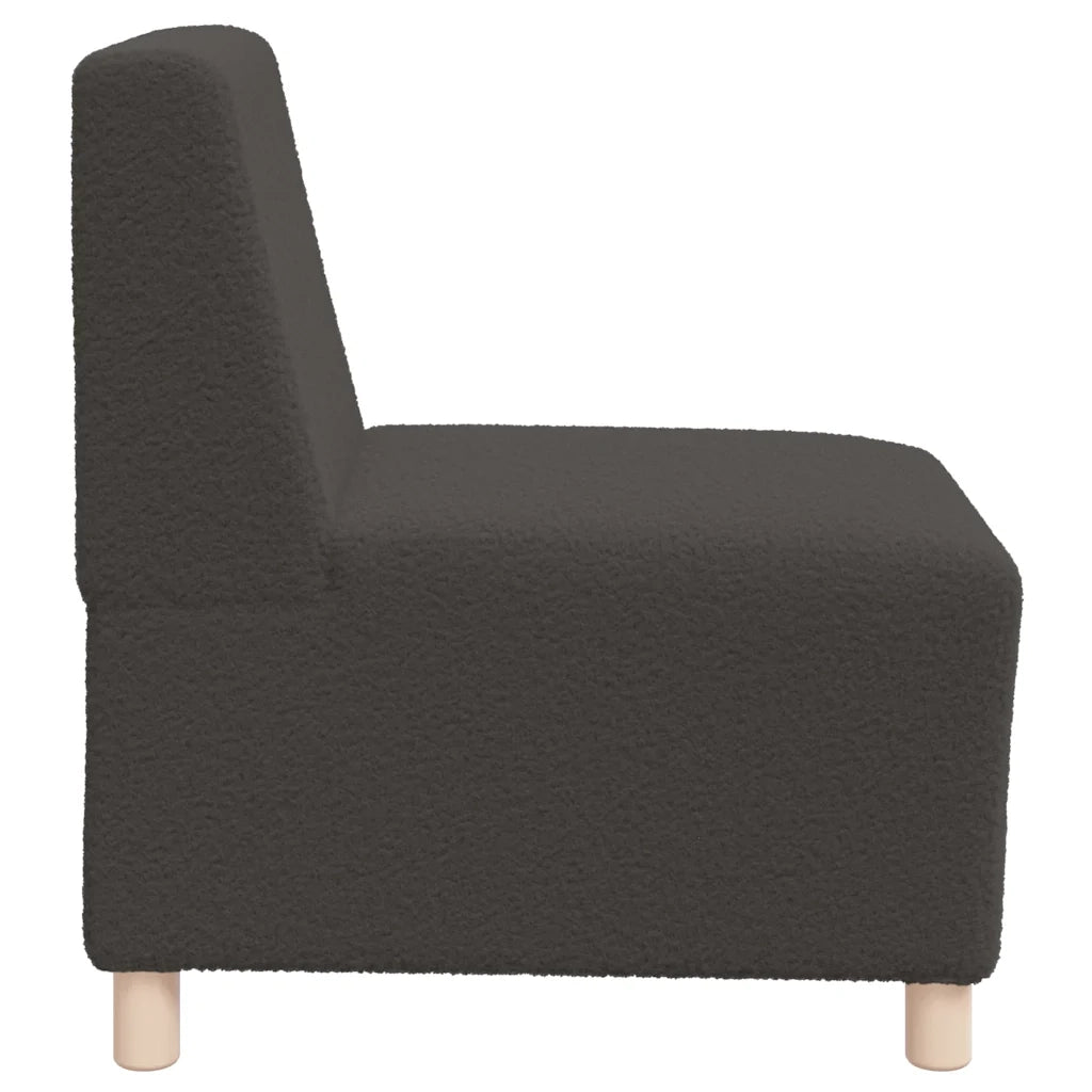 Divano componibile senza braccioli grigio scuro 55 cm tessuto effetto lana riccio 4108505