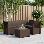 Divano da giardino 4 posti con cuscini aspetto rattan PP 3444003