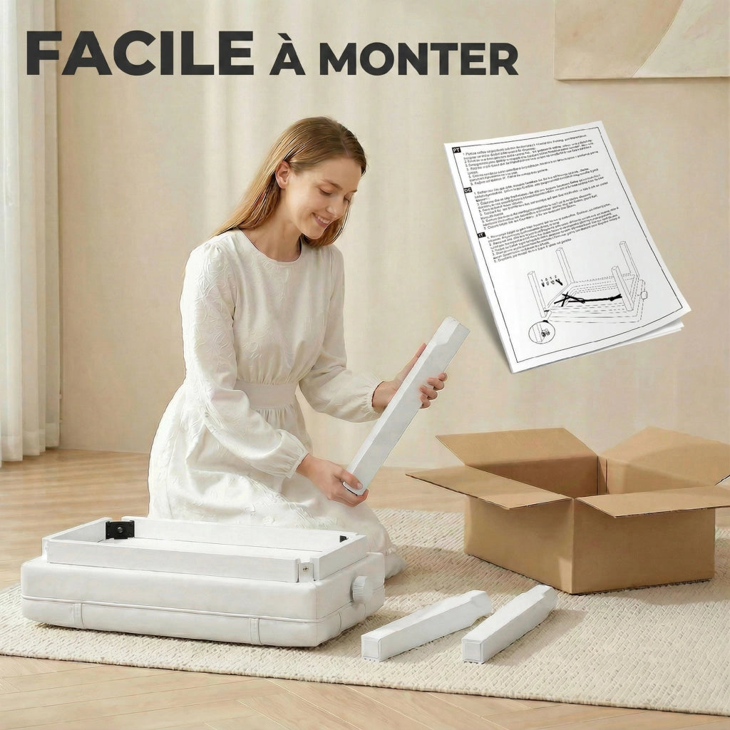 Sgabello da piano con seduta regolabile in legno ¨C Zephmum ¨C Bianco