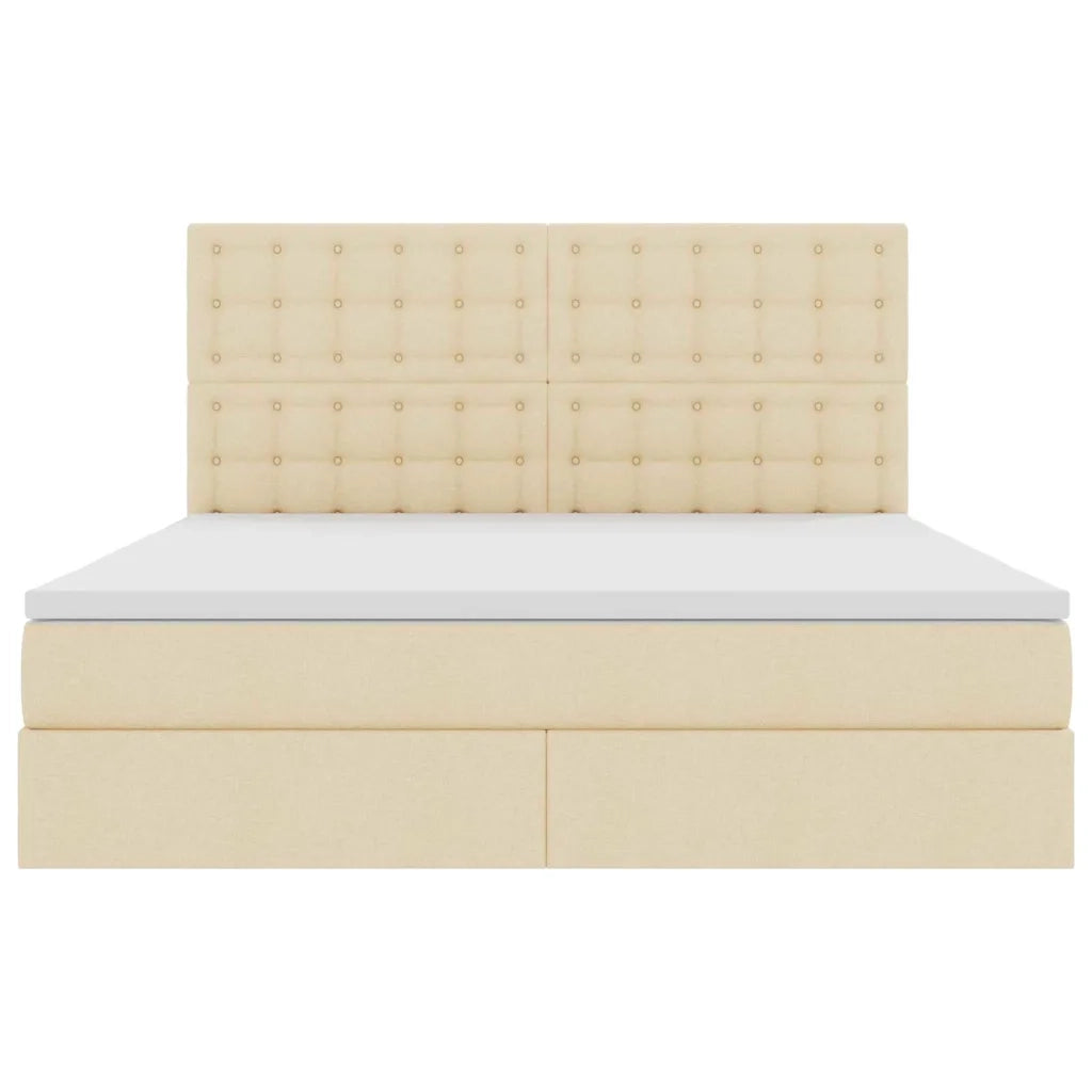 Letto con contenitore LED e materasso Crema 160 x 200 cm