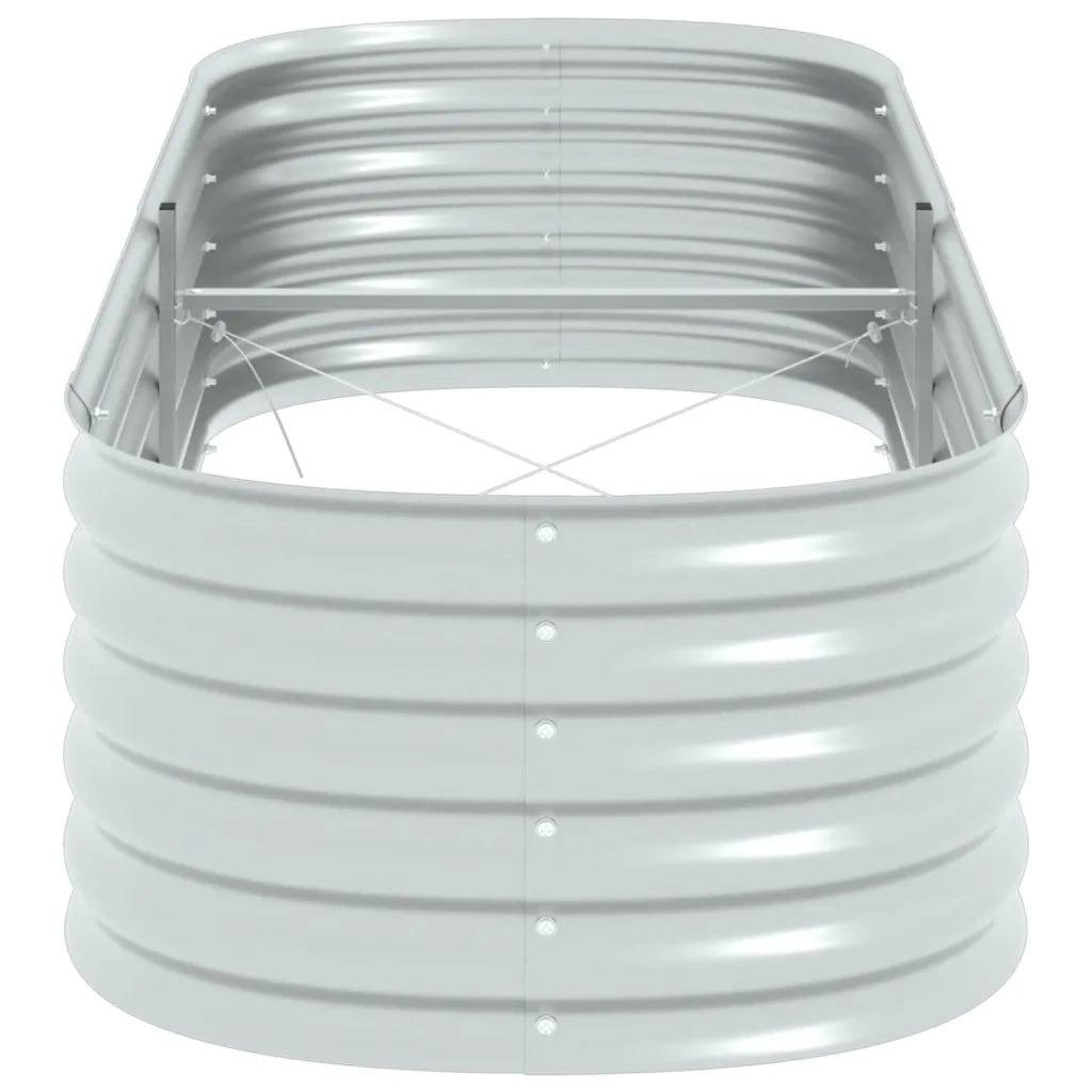 Letto Rialzato Giardino 240x80x44 cm in Acciaio Zincato Argento 45518
