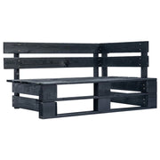 Panca da giardino mobili da esterno per patio terrazza angolare pallet da giardino 110 x 65 x 55 cm legno nero 02_0011135