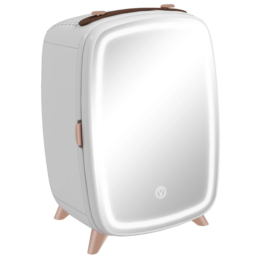 Cassettiera Cosmetici con Specchio e Luce LED ¨C Zephmum ¨C Bianco 24.3x19.4x35.6 cm