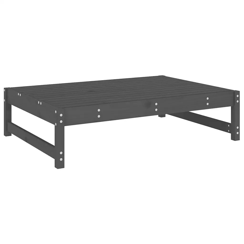 Sedia da giardino-Poggiapiedi da Giardino 120x80 cm Legno Massello di Pino Grigio 877034