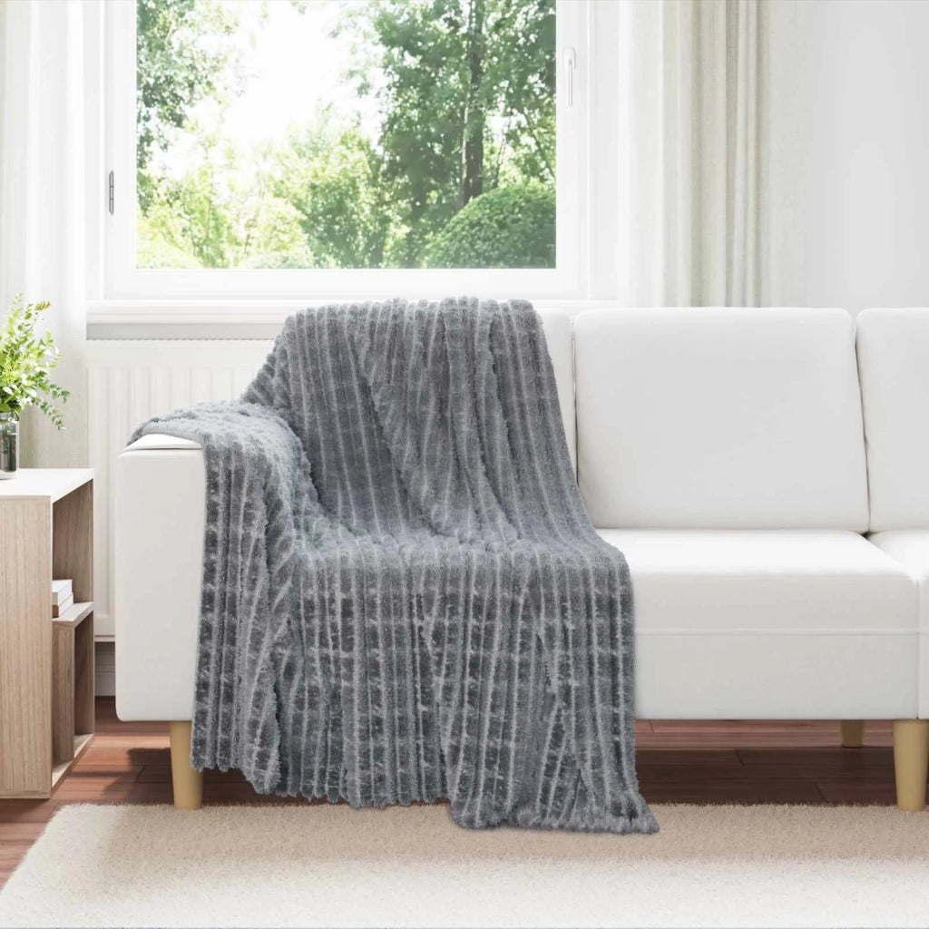 Coperte da Pile 6 pcs Grigio scuro 150 x 130 cm Panno