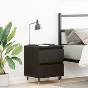 Comodino Nero Rovere 40x35x50 cm Legno ingegnerizzato