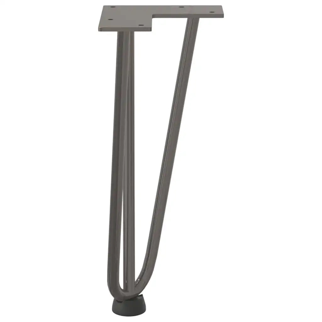 Gambe a forcina per tavolino 4 pz in acciaio naturale 30 cm in acciaio massiccio 4012439
