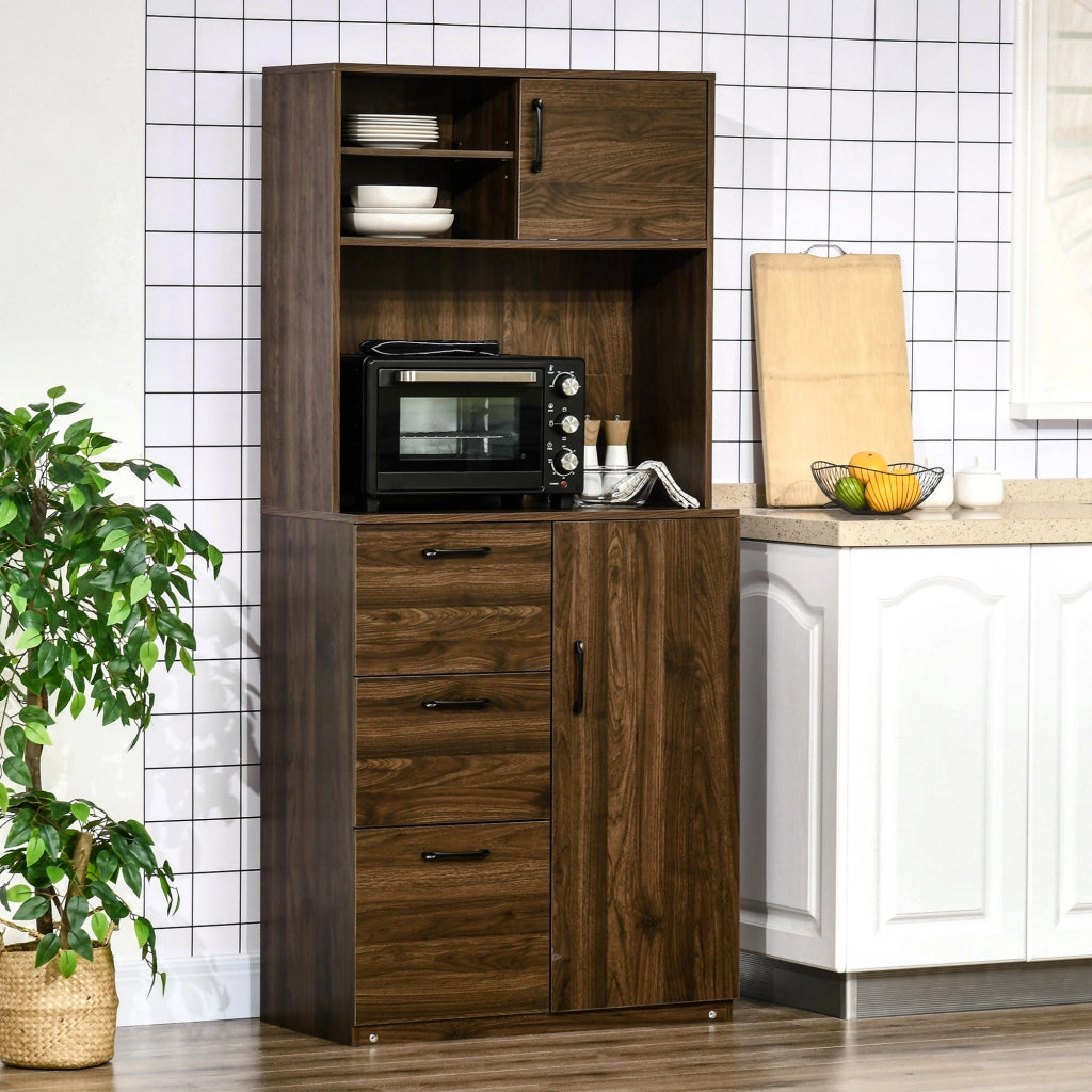 EasyComfort Credenza Moderna con 3 Cassetti e Armadietti Mobile Dispensa in Legno