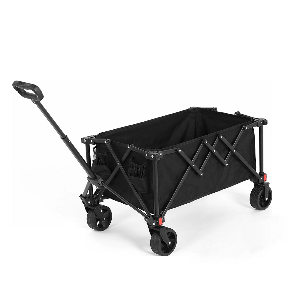 Carrello pieghevole robusto - Xylo - Nero - Ruote tutto terreno manico regolabile