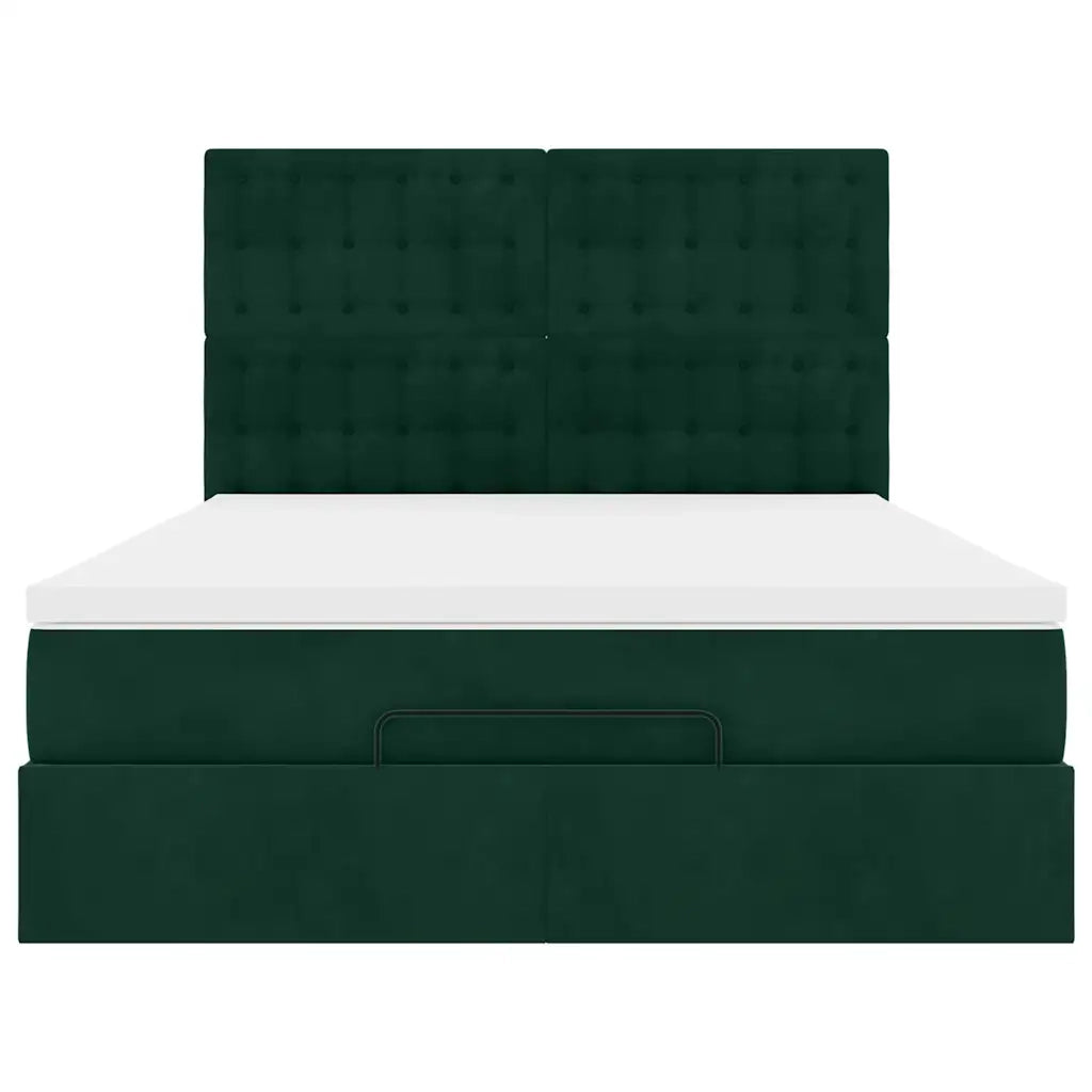 Struttura Letto Pouf con Materassi 140x200 cm in Velluto