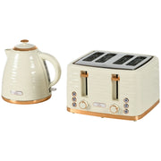 Set tostapane e bollitore 2 in 1, 7 livelli di doratura, funzione di scongelamento e riscaldamento, beige