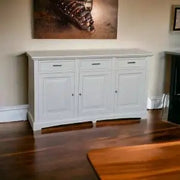 Credenza madia buffet in legno Shabby chic 3 ante chic mod goccia bianca maniglie stilo