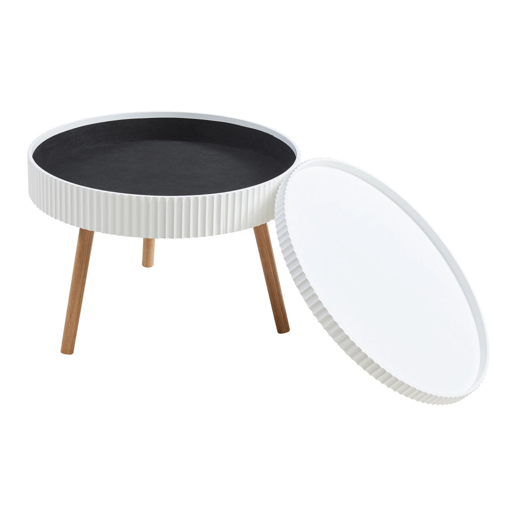 Tavolino Basso da Salotto Bongard 45xØ60 cm, Bianco [en.casa]
