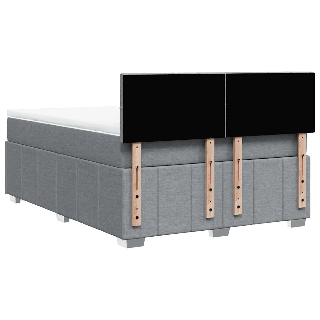 Giroletto a Molle con Materasso Grigio Chiaro 140x200cm Tessuto