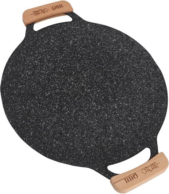 Griglia a cotto in ghisa piatta 11.8 pollici - piastre a fuoco circolare con rivestimento antiscivolo - Comales per Tortilla - tavola da cucina elettrica con induzione