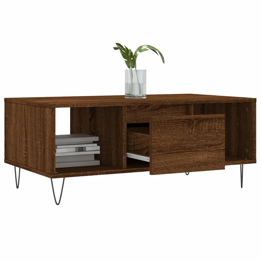 Tavolino da Salotto Rovere Marrone 90x50x36,5 cm in Multistrato 830595