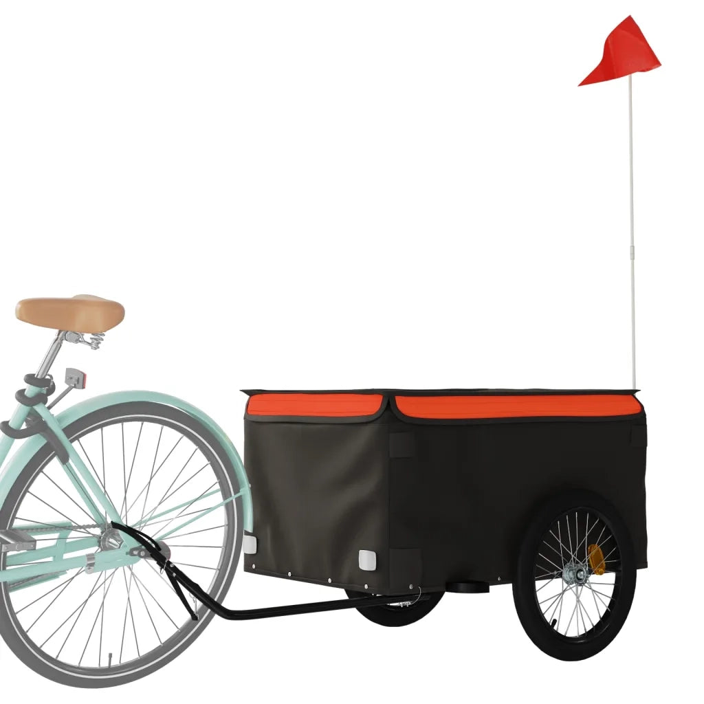 Rimorchio da Bici Nero e Arancione 45 kg in Ferro CFW3195891