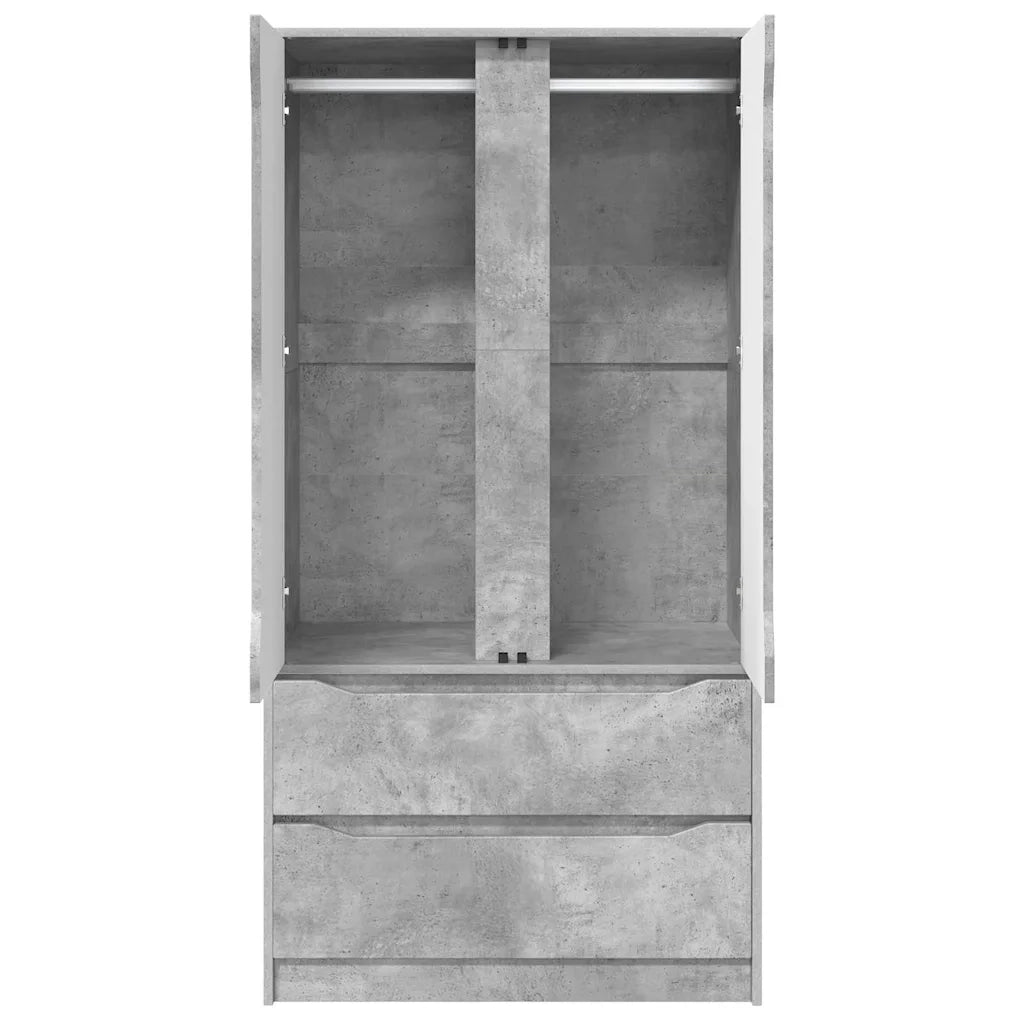 Guardaroba con cassetto Grigio Cemento 79,5 x 49 x 156 cm