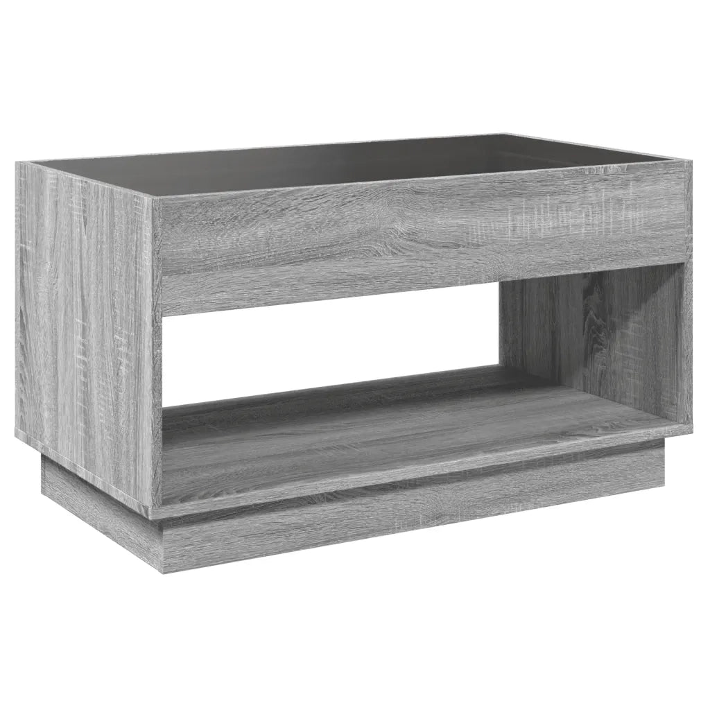 Tavolino da Salotto con LED Infinity Rovere Sonoma 90x50x50 cm 847670