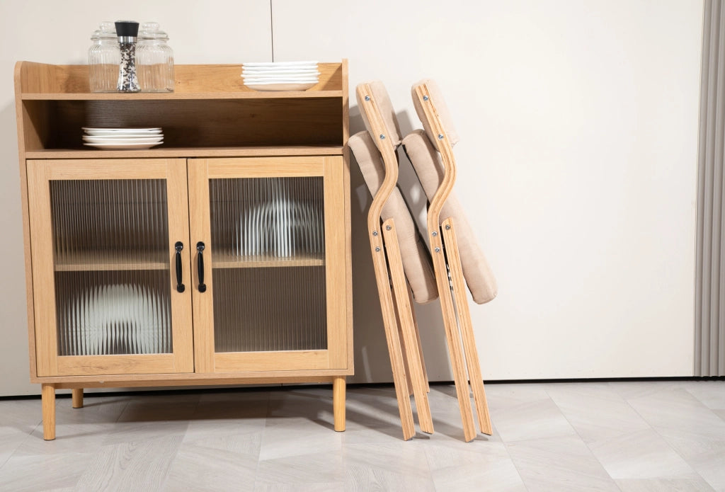 Sedia pieghevole 61x48x77 cm kaki – schienale imbottito, set da 2