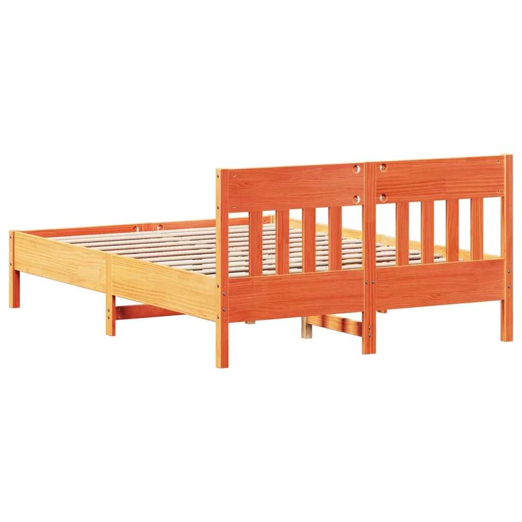 Letto senza Materasso Marrone Cera 120x200 cm in Legno di Pino 842653