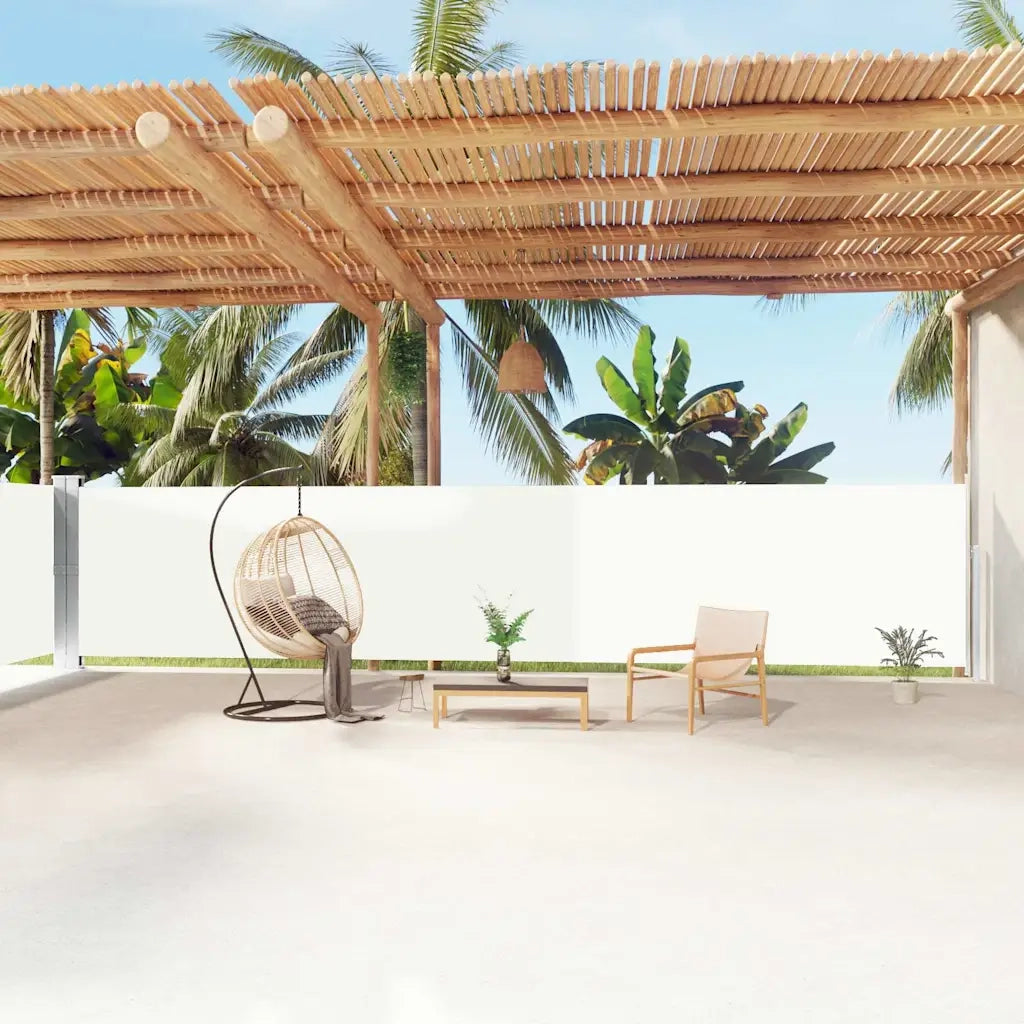 Tenda da Sole Laterale Retrattile-Tenda parasole per balcone per giardino Crema 160x1200 cm 357351