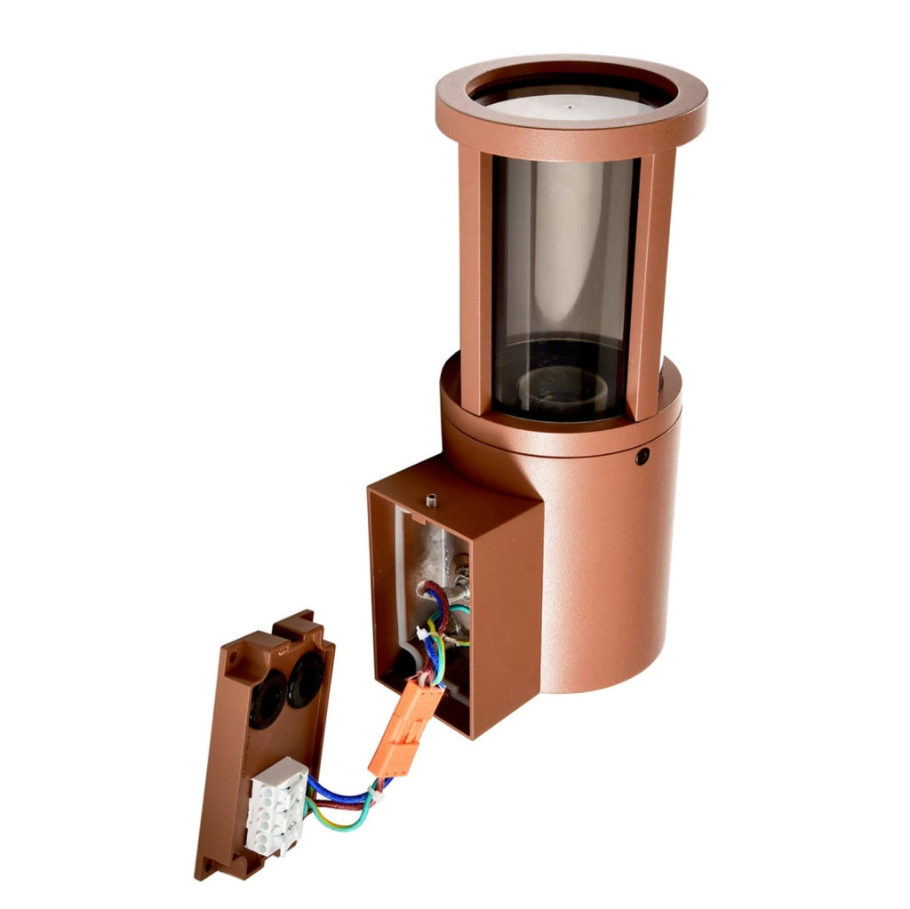 Applique lampada moderna parete LED E27 IP65 luce esterni muro giardino ingresso balcone terrazzo FACADO II ROUND GRIGIO CORTEN FUME'