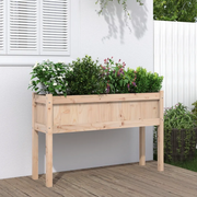 Fioriera Giardino con Gambe-Vaso da Esterno-Contenitore per Piante 110x31x70 cm Legno Massello Pino