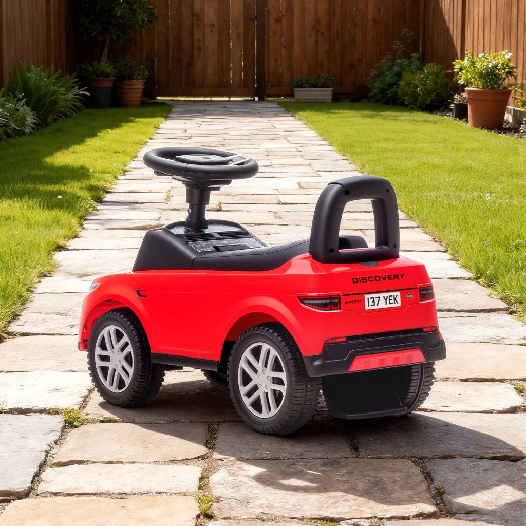 Macchina Cavalcabile per Bambini 65,5x28x42 cm Licenza Land Rover con Clacson e Spazio Portaoggetti Rosso