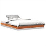 Letto matrimoniale | Letto per adulti | Giroletto Marrone Cera 135x190 cm in Legno Massello di Pino