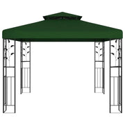 Gazebo | Pergolato 3 x 3 x 2,68 m Verde Poliestere e Acciaio