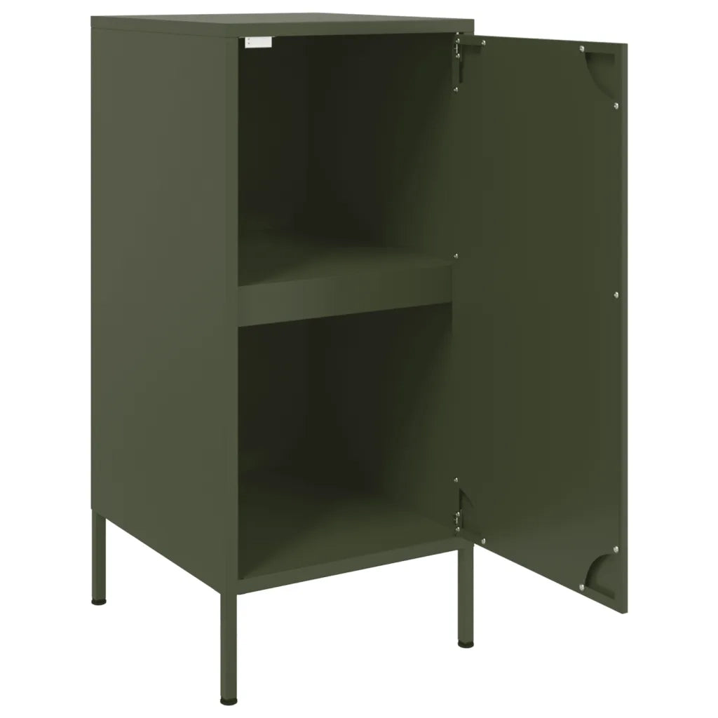 Credenze 2 pz | Madia | Buffet da pranzo | Armadio da pranzo Verde Oliva 36x39x79 cm Acciaio