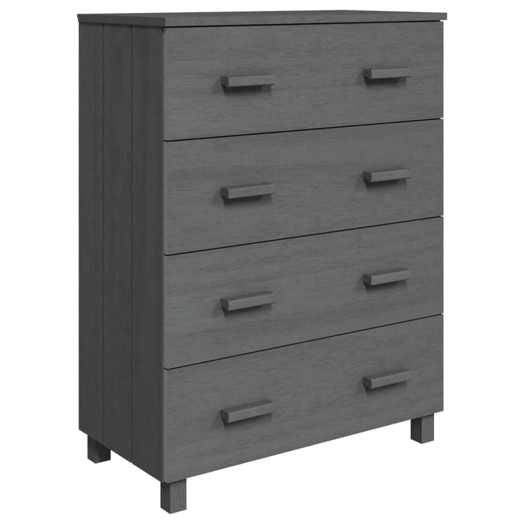Buffet credenza cassettiera armadio mobile contenitore organizer cucina soggiorno scuro 79 x 40 x 103,5 cm legno di pino massiccio grigio 02_0032166