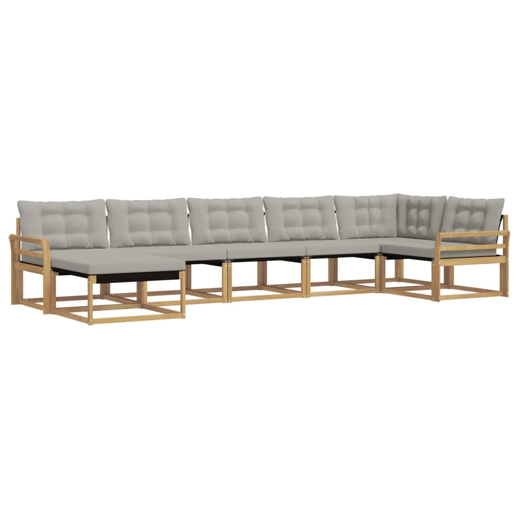 Set di divani da esterno 7 pcs Bianco e Grigio Chiaro 3388901