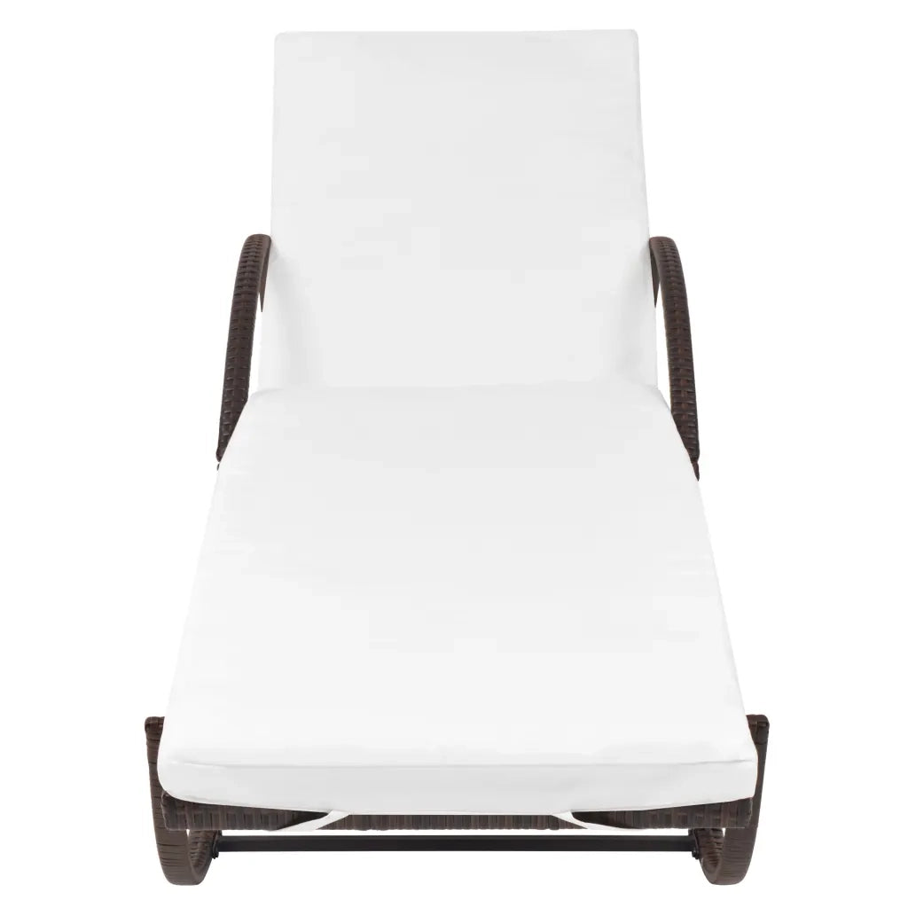 Lettini Prendisole 2 pz con Tavolo in Polyrattan Marrone 274868