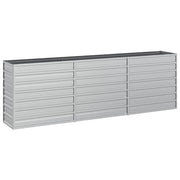 Fioriera rialzata per piante fiori patio giardino 240 x 40 x 77 cm acciaio zincato argento 02_0039411