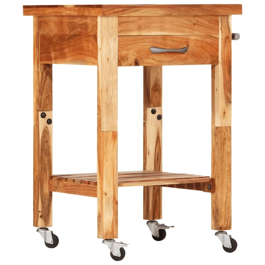 Carrello da Cucina 55x55x89 cm in Legno Massello di Acacia 355013
