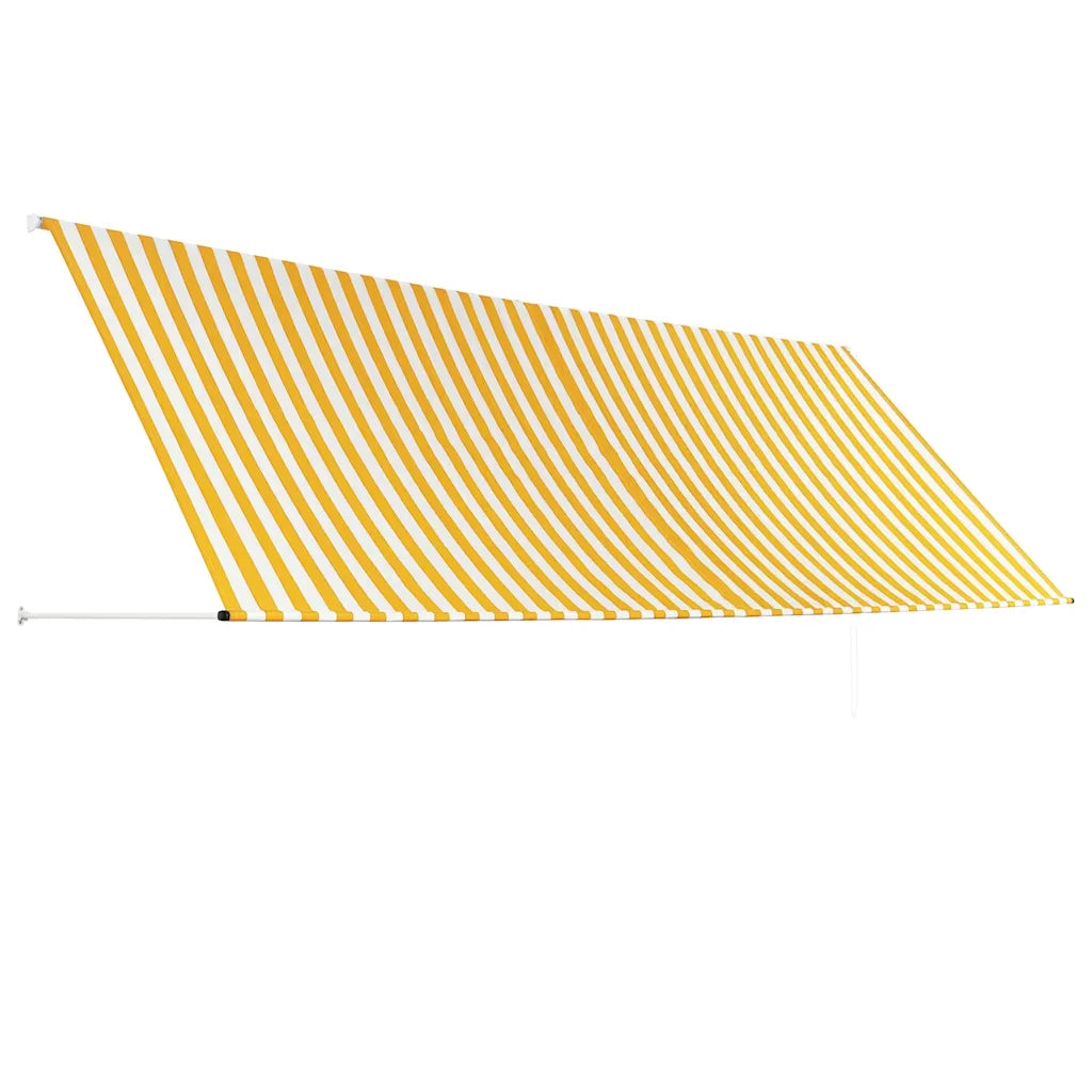 Tenda da Sole Retrattile 400x150 cm Giallo e Bianco 143757