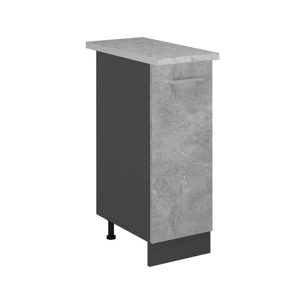 Armadio cucina dispensa alto R-Line Calcestruzzo/Antracite 30 cm PL Marmo Vicco