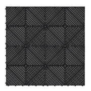 Piastrelle ventilate nere 6m x 6m per garage doppio e officine, antiscivolo.