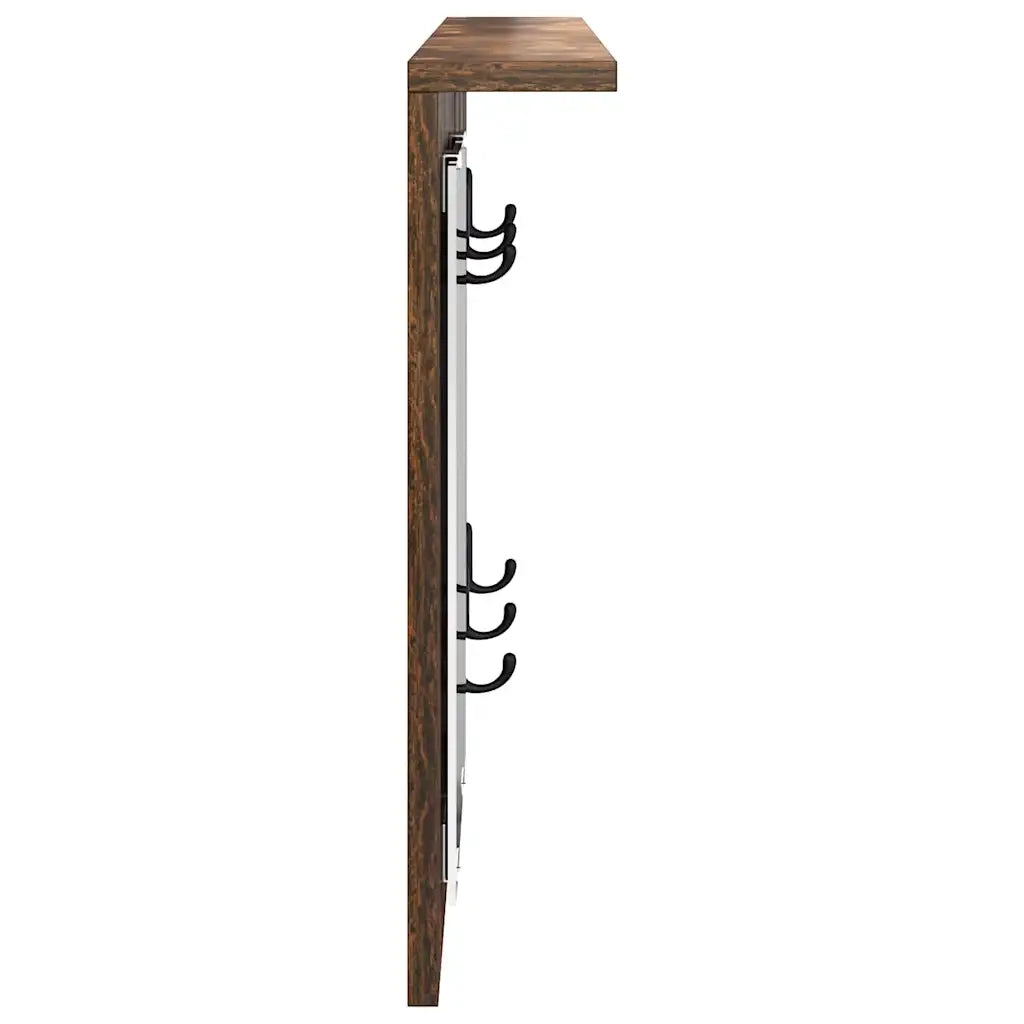 vidaXL Appendiabiti a muro con lo scaffale Rovere fumo 85 x 10 x 45 cm