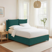 Todmorden, Letto Singolo Sfoderabile Made in Italy, Verde Petrolio